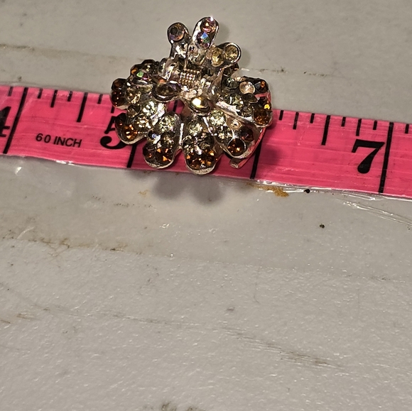 Multicolour Crystals Gold Tone Heavy Metal Hair Clip 18 - Picture 5 of 5